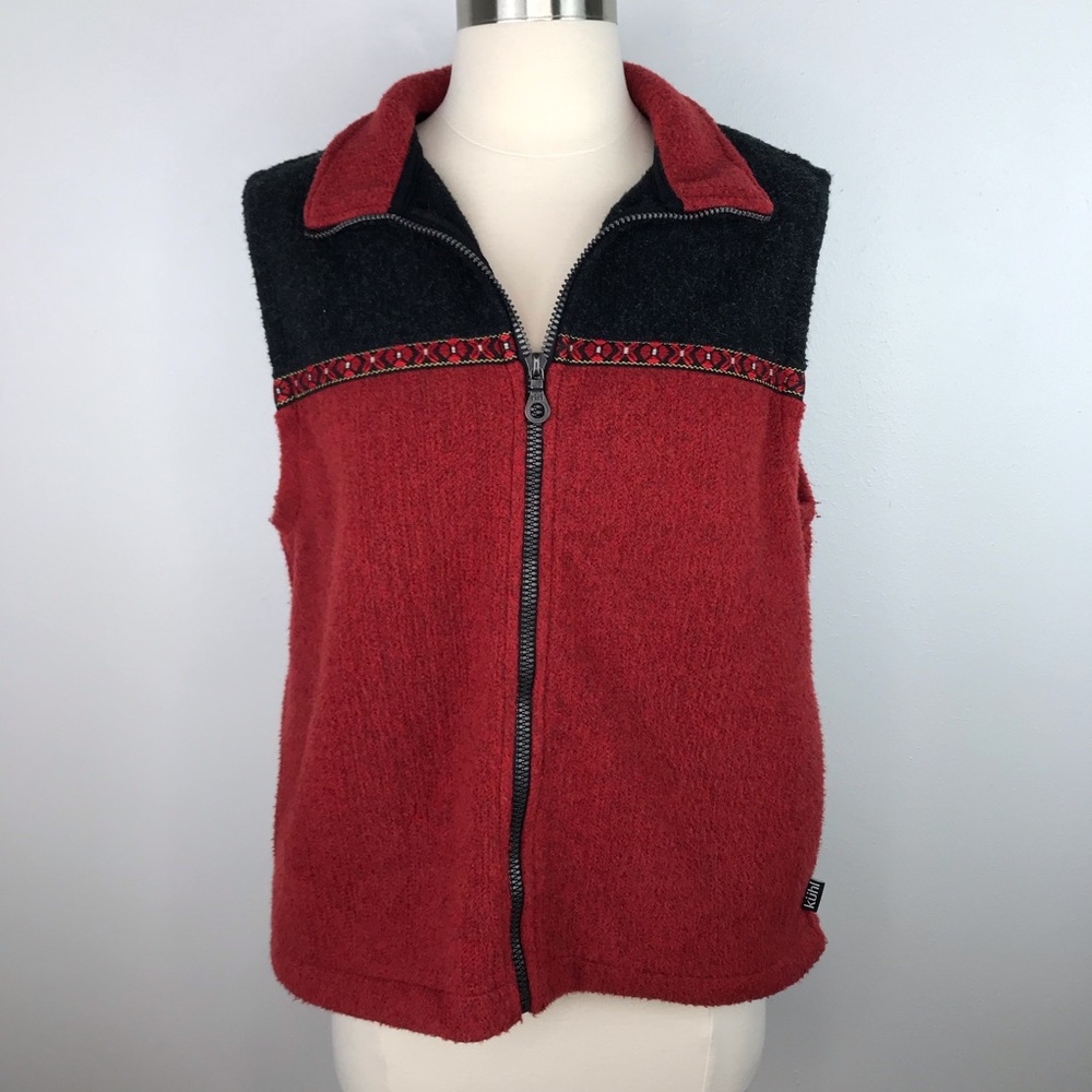 Kuhl Alf Red Glacier Fleece Vest Size Medium